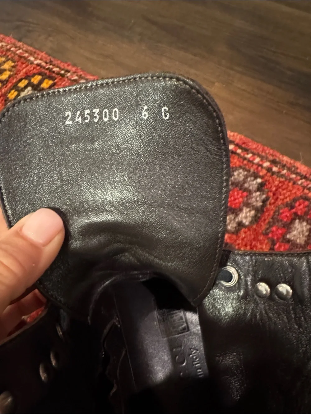 Gucci Dark Brown Leather Lace-Up Men's Boots with Web Heel Loop